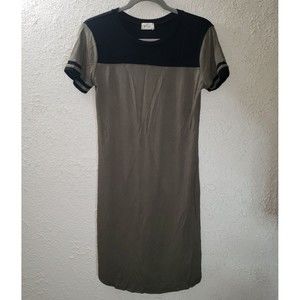 Glitz Sz L but would fit S Green Black Short Sleeved Dress Shirt Women's Stretch